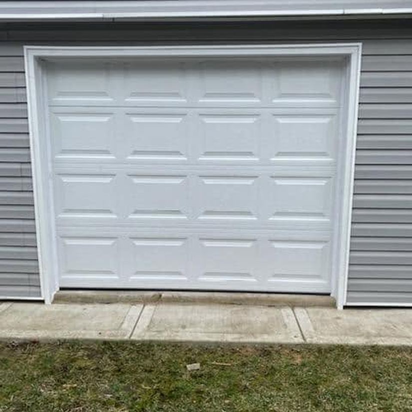 White classic-panel garage door installation, Chicago